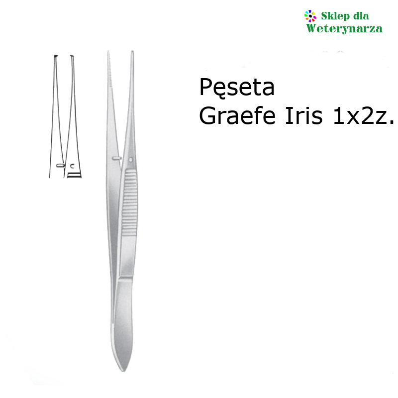 Pęseta Graefe Iris 1x2z. 10cm AB 714/10