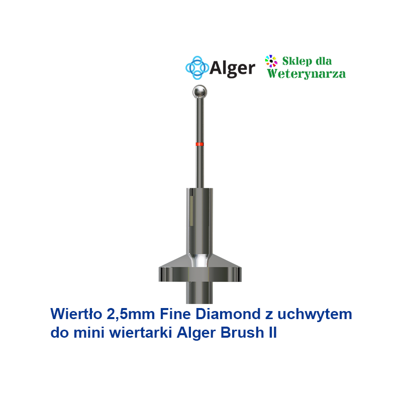 Wiertło 2,5mm Fine Diamond z uchwytem do wiertarki okulistycznej Alger Brush II