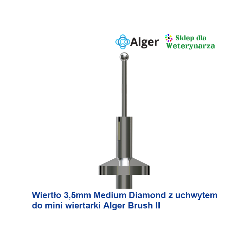 Wiertło 3,5mm Medium Diamond z uchwytem do wiertarki okulistycznej Alger Brush II